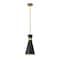 Z-Lite Soriano 1 Light Pendant, Matte Black & Heritage Brass 728P8-MB-HBR - alternate 1